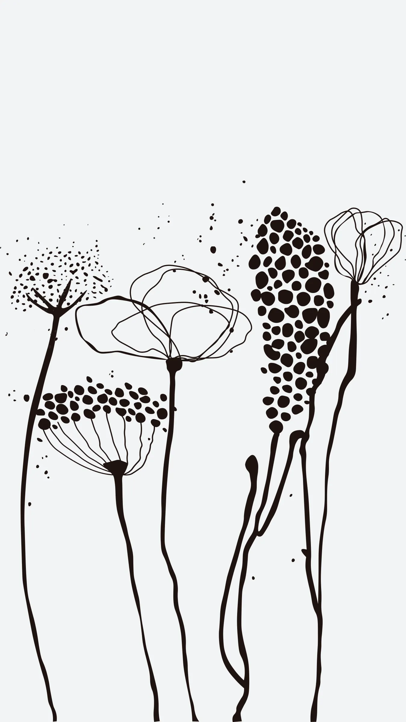 Motif : Fleurs, dessin seul sans mise en situation