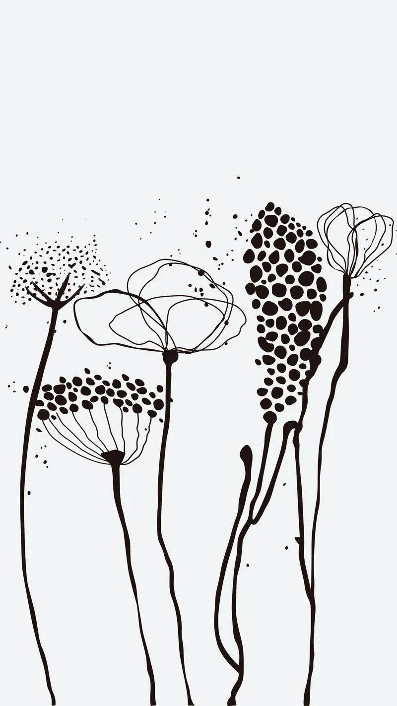 Motif : Fleurs, dessin seul sans mise en situation