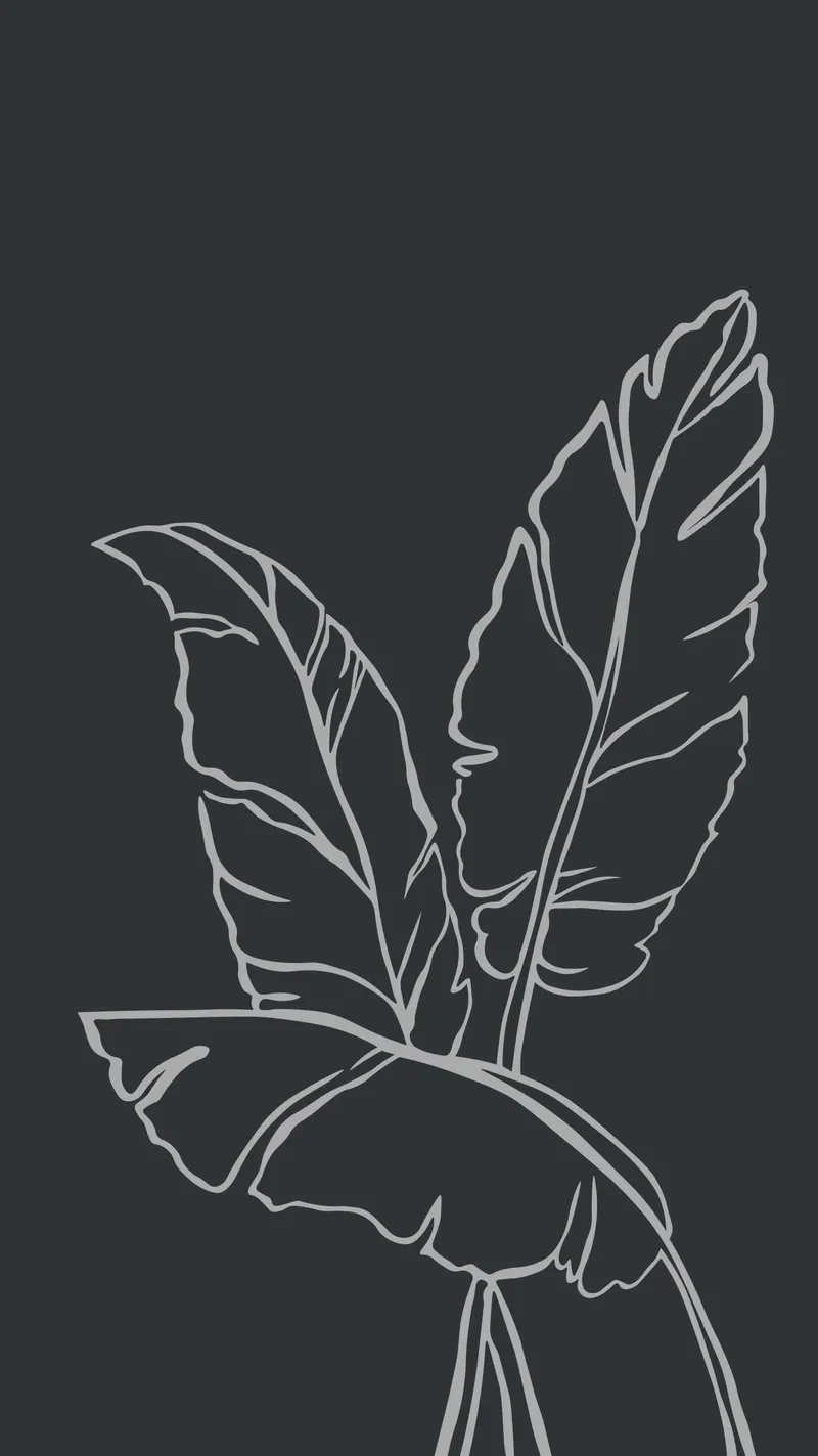 Motif : Grandes feuilles, dessin seul sans mise en situation